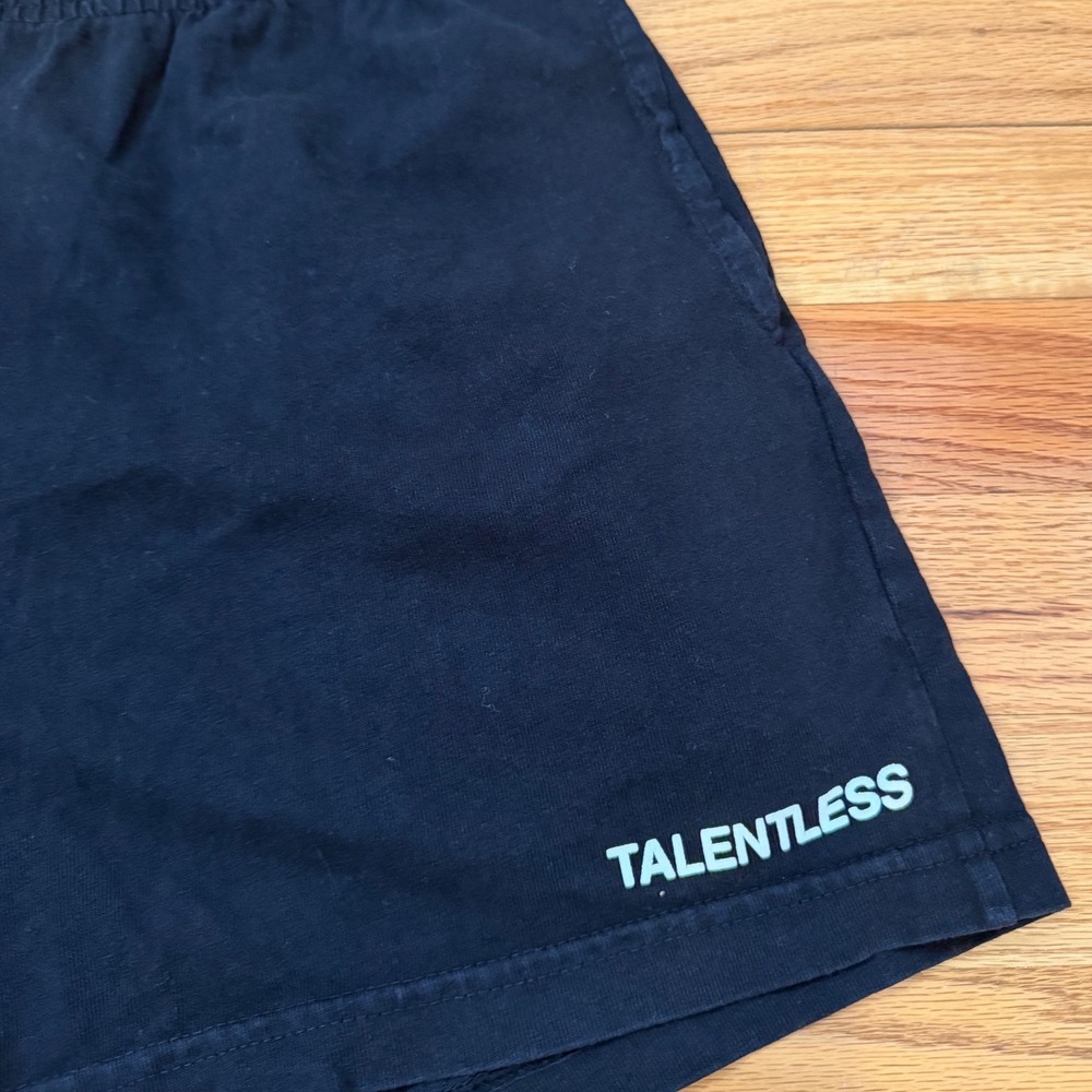 Talentless Womens Black Sweat Shorts Elastic Waist Lounge Gym Shorts Size Medium
